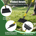 Heavy-Duty Garden Shovel 48inch All-Season Outdoor Tool with 4.3" Wide Blade, Rust-Proof Steel & Ergonomic Handle for Seniors (Weed Removal, Snow Scraper, Moss Cleaner)