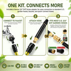 High Pressure Hose Nozzle Metal Fits US Garden Hoses with 3 Spray Modes