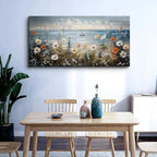 MHARTK66 Large Wall Art For Bedroom Canvas Wall Decor For Living Room Flowers Wall Paintings Blue Ocean Landscape Pictures Artwork Modern Home Decorations For Office Ready To Hang 30"X60"