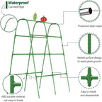 63" Tall Garden Trellis for Raised Bed Metal U-Frame Arch Tunnel Tomato Cage Plant Stakes Support with Garden Netting for Cucumber,Grapes,Peas, Zucchini,Vine,Bean,Flowers