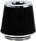 PTNHZ Universal Black 3.5" 89mm High Flow Cold Air Intake Cone Air Filter Power Intake Air Inlet System Air Cleaner