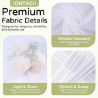 Wedding Arch Draping Fabric 29" x 19Ft Sheer Drapes for Backdrop Wedding Ceremony Reception Ceiling Decor Curtain Baby Bridal Shower Decoration (White, 3 Panels)