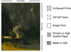 Poster Master Vintage Nocturne in Black and Gold Painting Poster - Retro The Falling Rocket Print - Abstract Art - Moody Art - Landscape Art - Office or Living Room Decor, 24x32 Unframed Wall Art