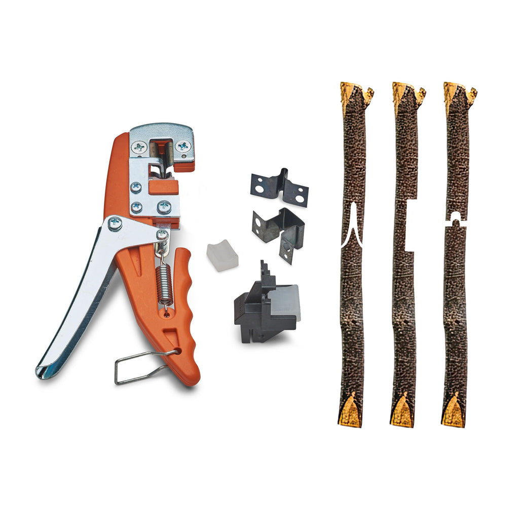 Fruit Tree Grafting Tool Set - Tree Grafting Kit with V-Graft, Omega and T-Graft Blades for Branches Up to 0.5” Diameter with Illustrated Instructional Booklet - Gardening Tools by Kings County Tools