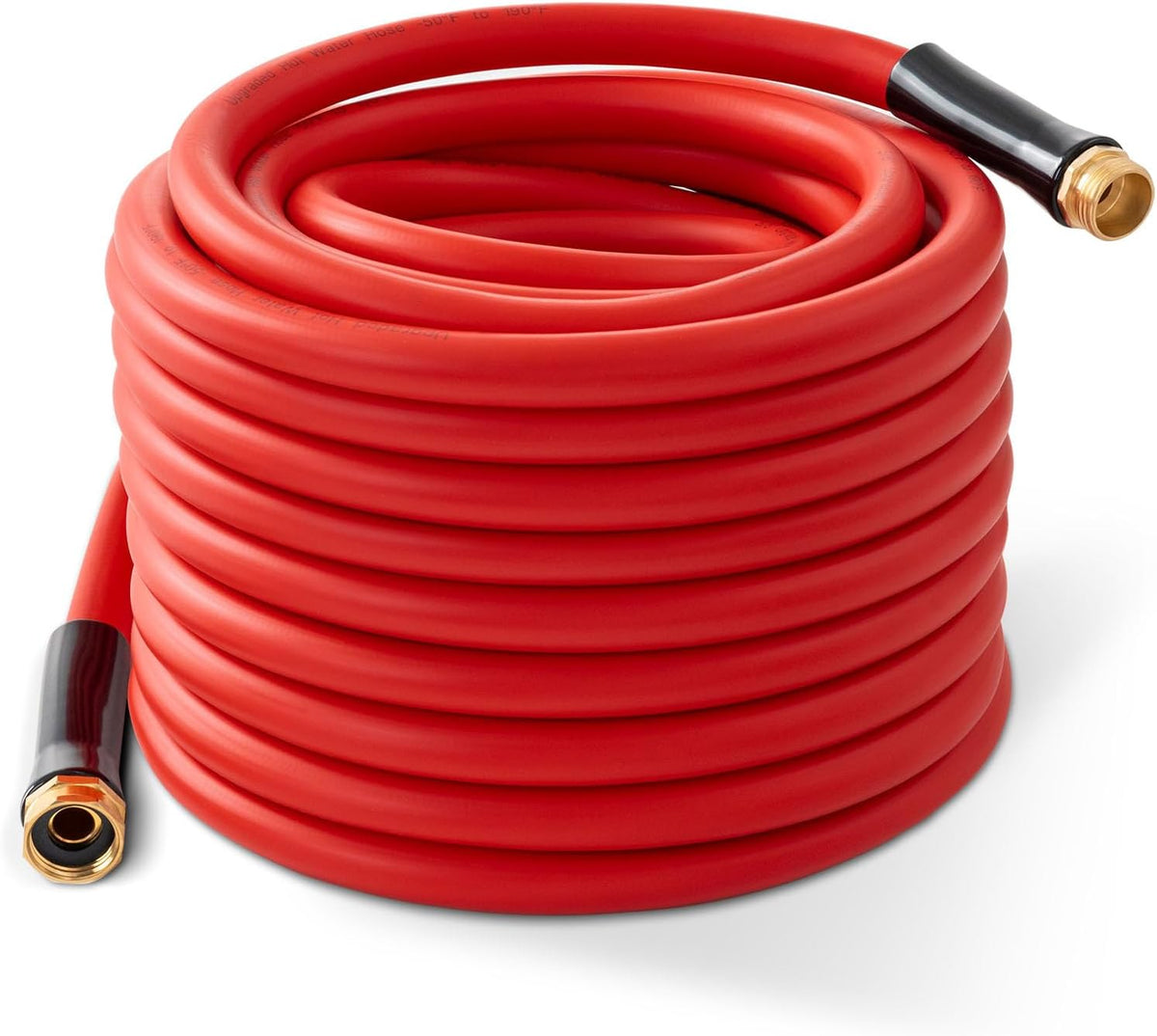 Garden Hose 75ft x 3/4” Hot Water Hose, Heavy Duty -50°F to 190°F,Burst 600Psi Flexible Upgraded Rubber Hoses,3/4” Solid Fittings for All-weather Outdoor Lawn & Garden