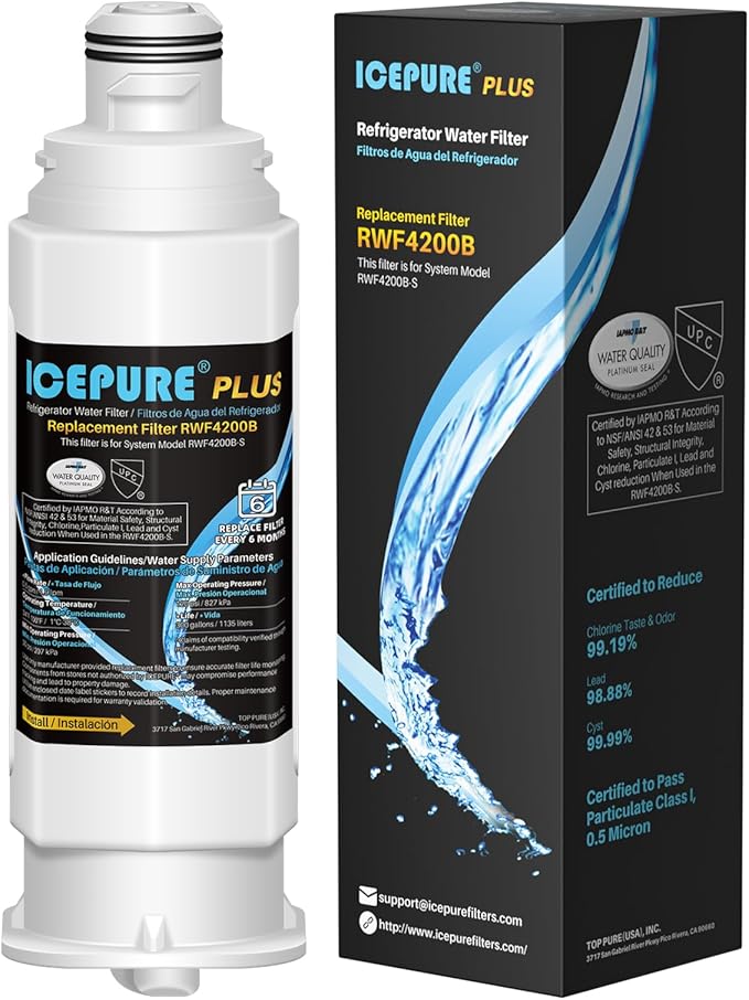 ICEPURE PLUS NSF53 DA97-17376B Replacement for HAF-QIN/EXP, HAF-QIN, DA97-08006C, RF23M8070SG, RF23M8070SR, RF23M8090SG, RF23M8090SR, AQF-DA97-17376B Refrigerator Water Filter, 1PACK