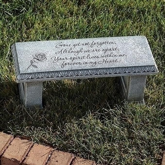 Roman Joseph's Studio 6.25" Memorial Garden Bench – Outdoor Decorative Accent, Thoughtful Bereavement or Sympathy Gift