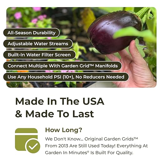 Garden Grid Watering System - 2x8 Standard | Preassembled Garden Watering System for Raised Garden Beds | 1-Min Setup, USA-Made, Lasts 5-10x Longer Than Drip & Soaker | 22.5"x88"