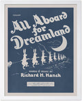 Poster Master All Aboard For Dreamland - Retro Children's Lullaby Print - Story Book Art - Bunny and Rabbit - Aesthetic Kid's Bedroom or Nursery Wall Decor, 16x20 White Framed