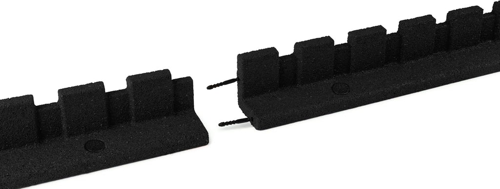 Playsafer L-Shaped Flexible Rubber Castle Edger for Lawns Landscaping and Playground | Easy No Dig Installation (4 Pack, Black)