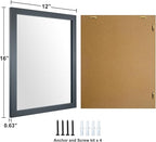 BOMINICA Rectangular Wall Mirror Framed Decorative Mirror 12” x 16” for Bathroom, Living Room, Vanity, Black
