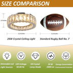 11 Inch Chrome Modern Luxury Crystal Flush Mount Ceiling Light Fixture,5CCT 3000K-6000K 24W,Round Small Dimmable Led Chandelier Hallway Lighting for Entryway,Kitchen,Bedroom,Laundry Room