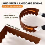 19.7ft.Cor-Ten Weathering Steel Landscape Edging(6 Pack)-8"x39.4"- Pre-Rusted Garden Edging with 7 Clips & Gloves - Durable,Flexible, Easy-to-Install for Landscaping,Tree Rings,Lawn & Garden