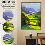 Evanthia Framed Canvas Wall Art Valley of Light Nature Wall Art Nature Wall Decor for Living Room, Bedroom, Office or Farmhouse Style Home 18x24inch（45x60cm）.