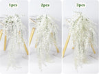 RECUTMS Fake Plant Hanging Eucalyptus Vines Plants Faux Eucalyptus Leaf Hanging Plant for Room Wedding Proch Yard Outdoor Home Wall Kitchen Bathroom Indoor Decoration in 3 Pcs(Pure White)