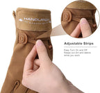 HLDD HANDLANDY Work Gloves for Women and Ladies, Leather Gardening Gloves Flexible Mechanic Working Gloves