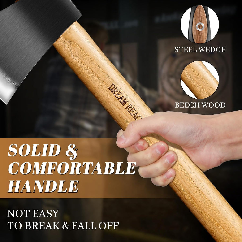 Dream Reach 20.5" Dual - Handed Throwing Axe, Professional Throwing Axes and Tomahawks with Wooden Handle, Throwing Hatchet for Adults, Axe Throwing Game for Backyard, Competition