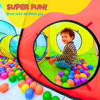 4 in 1: Play Tent With Crawling Tunnel, Partial Ball Pit, and Playhouse - Children's Baby Tent With Bag, Multi-Coloured B