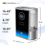 Dreo 8L Smart Humidifiers for Bedroom 600ft², 80H Runtime Warm&Cool Supersized Mist Humidifier for Large Room Indoor, Quiet Whole House humidifier for Baby, Plants, with Alexa/Google, Silver, HM717S