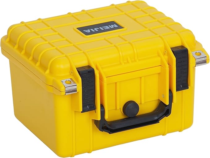 MEIJIA Portable All Weather IP67 Waterproof Camera Case,hard case with Customizable Fit Foam,Fit Use of Drones,Camera,Equipments,10.62 x9.68x6.87inches (Yellow)