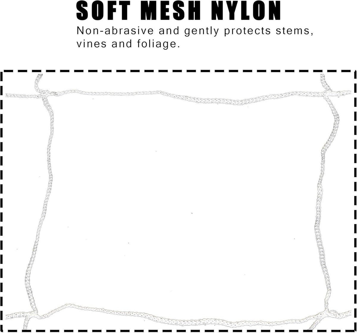 COMMON CULTURE Grow Strong Soft Mesh Nylon Trellis Netting Bulk Roll, 3.5 Inch Squares (9 cm), 5 ft x 225 ft (152 cm x 68 m) Long Heavy-Duty Garden Netting for Plants with Trimming Scissors