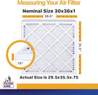 Filter King 30x36x1 Air Filter | 6-PACK | MERV 13 | HVAC Pleated AC Furnace Filters | MADE IN USA | Actual Size: 29.5 x 35.5x .75"