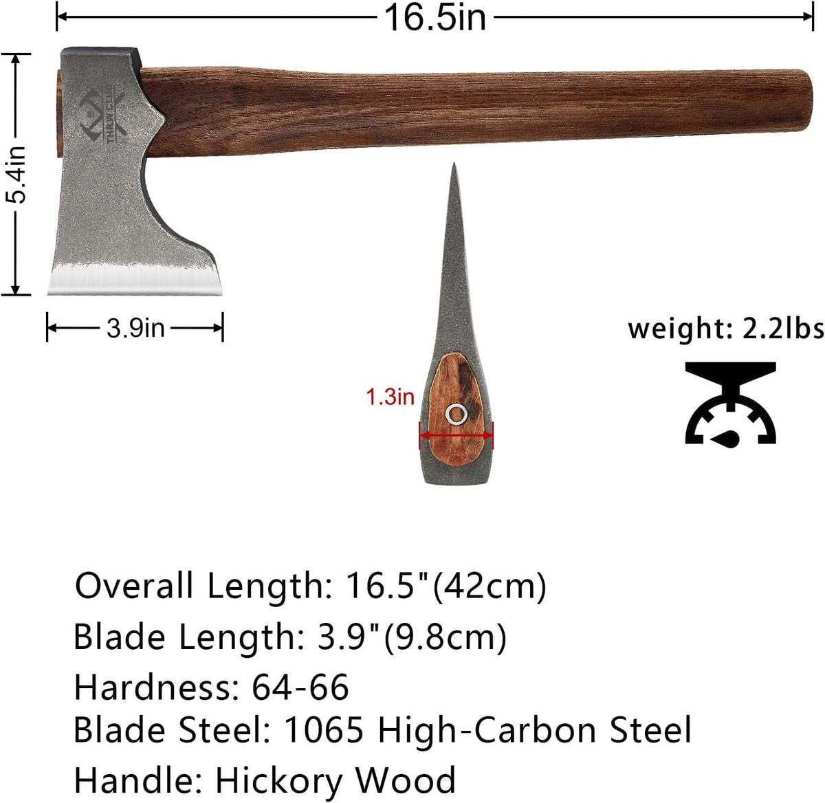 Competition Throwing Axe, 3 Pack 16.5" Throwing Axes with 1065 High Carbon Steel & Hickory Wood Handle, Perfect for Axe Throwiing Game, Competition and Recreation, Gift for Men