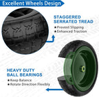 13 Inch Flat Free Wheels Tires 4.00-6 Solid Replacement with Universal 5/8" Axle Bore Hole, 4 Spacers and 2 Pins, for Wheelbarrow, Garden Wagon, Hand Truck, Trolley, Lawn Mower, 1 Pack
