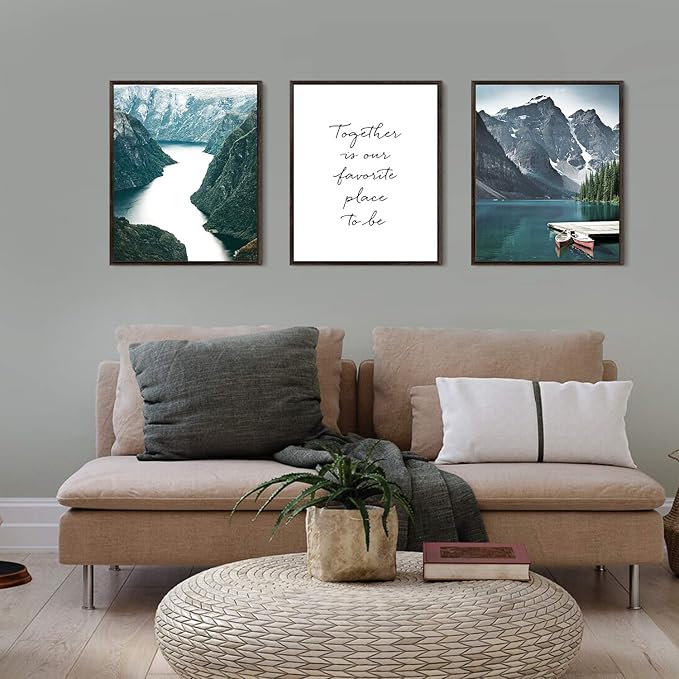 HoozGee Photography Art Prints Travel Natural Landscape Set of 6 Mountain Boat Canvas Poster Print Wall Art Pictures Beautiful Living Room Decor Home Decor (11"x14" UNFRAMED)