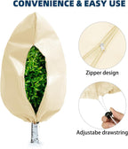 Homimp Plant Covers Freeze Protection, 4 Pack Frost Covers with Zipper Drawstring (23.6" x 31.5") Plant Protection Cover Bags for Outdoor Winter Frost Cold Weather Shrubs Trees Jacket Covers(Yellow)