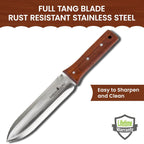 Garden Guru Hori Hori Garden Knife for Weeding, Digging, Pruning, and Cultivating - Stainless Steel Full Tang Blade | Marks for Measuring Planting Depth | Nylon Sheath for Storage (2 Pack)