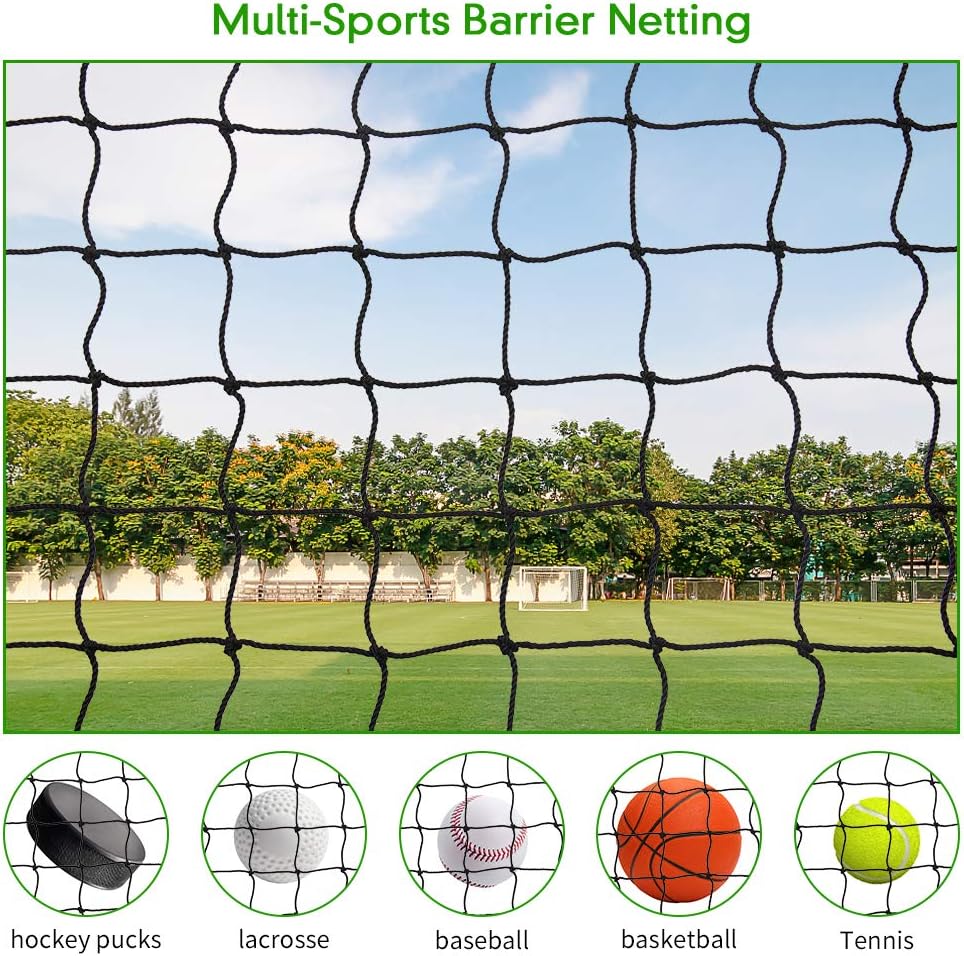 Baseball Softball Backstop Nets, Heavy Duty Sports Netting Barrier #18 Baseball Netting 10'x10'/10'x20'/15'x15'…