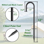 12 Inch Rebar Stakes 50 Pack J Hook Ground Stakes Heavy Duty Chain Link Fence Stakes Galvanized Anchors Metal Tent Stakes for Wire Fencing Concrete Forming Trampolines Camping Canopies Shed Swing