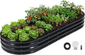 INNO STAGE Galvanized Raised Garden Bed, 8x3x1FT Oval Metal Raised Garden Beds for Vegetables, Rust-Resistant & Easy Assembly, Outdoor Planter Box for Gardening, Flowers, Herbs (Grey)