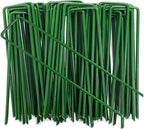6 Inch Garden Stakes Galvanized Landscape Staples,U-Type Turf Staples for Artificial Grass, Rust Proof Sod Pins Stakes for Securing Fences Weed Barrier, Outdoor Wires Cords Tents Tarps, 50 Pcs
