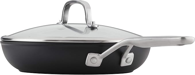 KitchenAid Hard Anodized Induction Nonstick Fry Pan/Skillet with Lid, 10 Inch, Matte Black