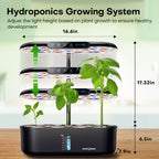 Ahopegarden Hydroponics Growing System Kit: 12 Pods Temp & Humidity Monitor