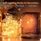 30 Pack LED Fairy Lights Battery Operated,7FT 20 LED Waterproof Mini Twinkle String Lights Battery Powered for Christmas Mason Jars Party,Warm White