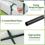 Mini Greenhouse, Portable Garden Greenhouse with All-Weather PE Cover & Zippered Roll-up Door, Indoor & Outdoor Green House for Vegetables, Flowers, Fruits & Herbs