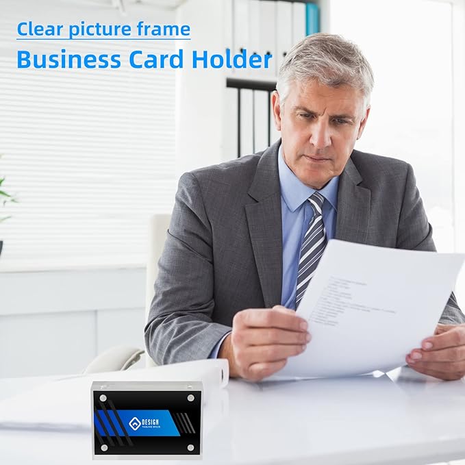 Mini Acrylic Picture Frame 2.5x3.5 Clear Double Sided Magnetic Photo Frames Block Frameless Acrylic Business Card Frame Desktop Display Stand for Office Home Decoration 20mm Thick (10 Pack)