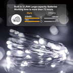 pozzolanas 24 Pack White Battery Operated String Lights - 7ft Waterproof Fairy Lights with 20 LEDs for Home, Mason Jar, Party, Wedding, Halloween, Christmas Decorations