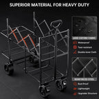 Double Decker Wagon 320L Large Capacity 400LBS Collapsible Sports Utility Cart with Big Wheels,Double Extended Tailgate Heavy Duty Folding Wagon Cart for Groceries,Camping,Outdoor