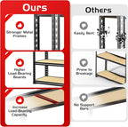 TigerParty 2020LBS Garage Shelving Units, 5-Tier Storage Shelves Heavy Duty, Adjustable Metal Organizer Utility Rack for Kitchen, Closet, Warehouse, Pantry, 72" H x 35.55" W x 16" D