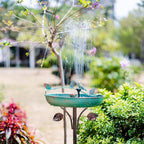 DREAMSOUL 5 Prongs Base Bird Bath with Metal Stake, Garden Bird Bath for Outdoors Tall Bird Bath Cast Iron Freestanding & Lightweight Bird Bath(37.4" H x 12.1" W)