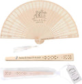 100 PCS Custom Fans Personalized Folding Fans for Line Dancing Wooden Hand Fan Wedding Favors Bulk Fans for Guests Party Event Use (Style15)