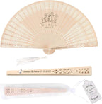 100 PCS Custom Fans Personalized Folding Fans for Line Dancing Wooden Hand Fan Wedding Favors Bulk Fans for Guests Party Event Use (Style15)