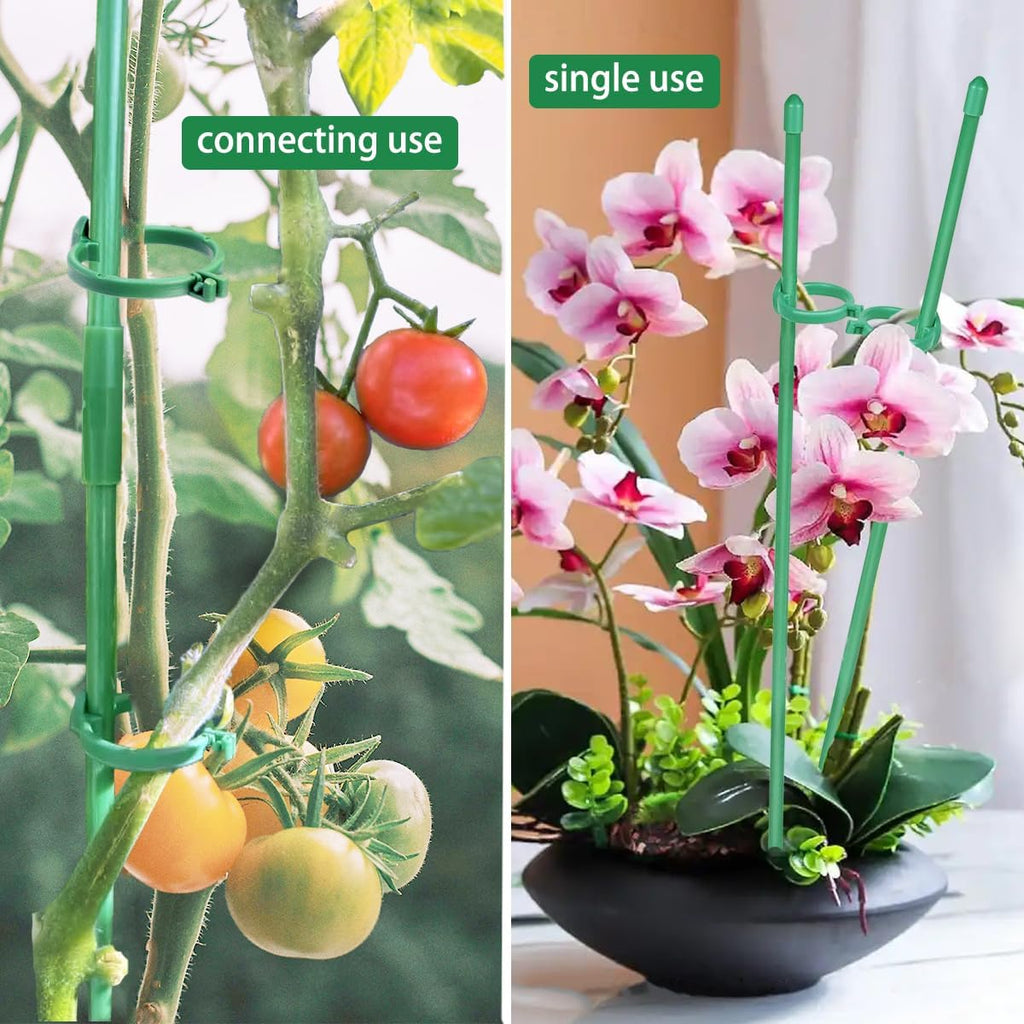 Belit 8 Pack Small Plant Support Plant Stakes, Adjustable Garden Single Stem Support Stake, Planter Support Ring for Orchid, Rose, Peony, Peppers and More, DIY 31.5 inch