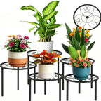 mekpiwu 5 Pack Metal Plant Stands,Heavy Duty Potted Holder for Flower Pot, Rustproof Iron Plant Risers, Suitable for Indoor and Outdoor Decoration ,Garden Container Round Supports Rack for Planter