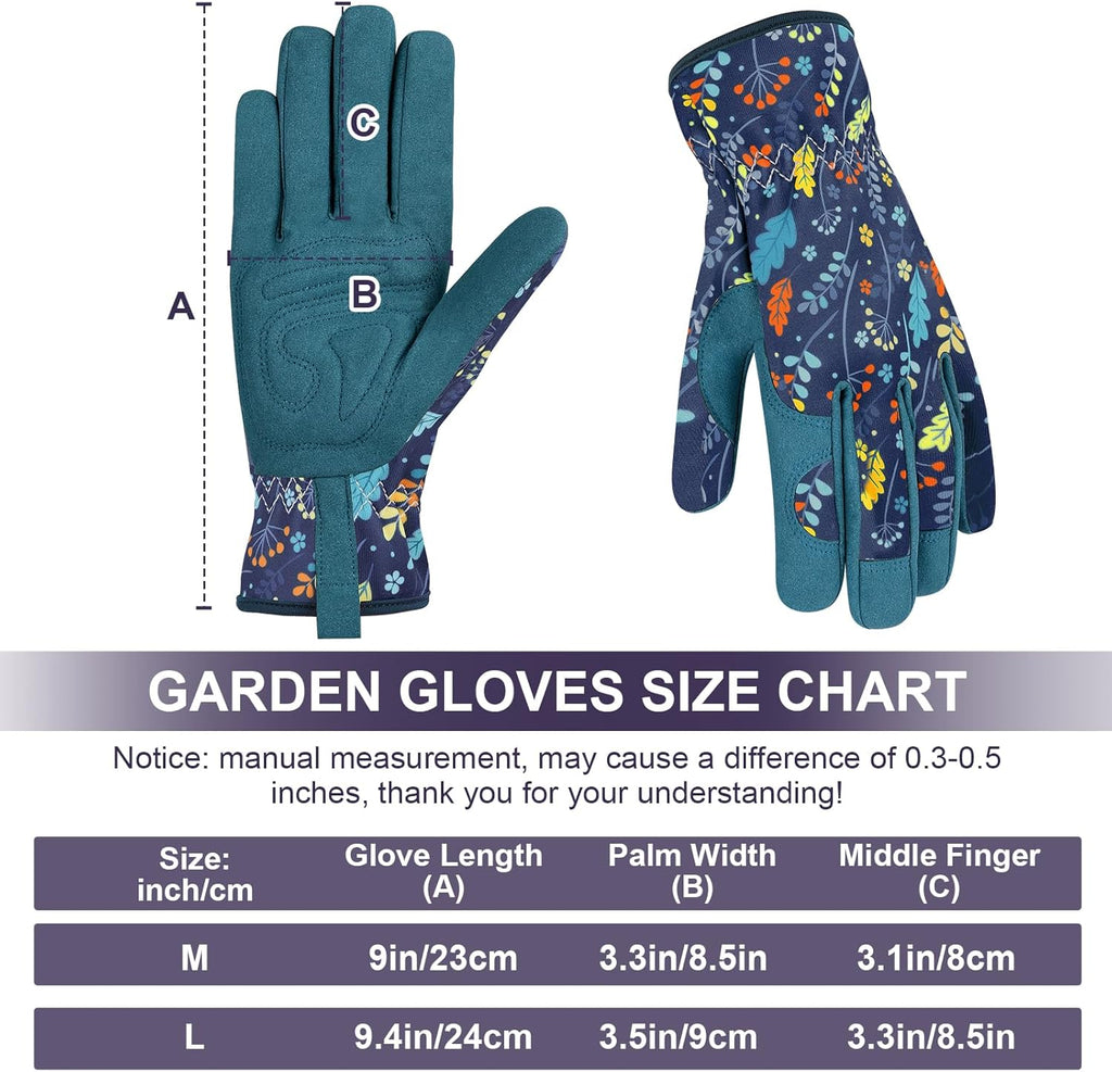 Womens Gardening Weeding Working Gloves, Leather Garden Glove for Women Thorn Proof No Stab for Digging, Planting,Pruning