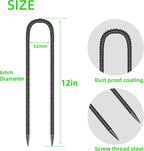 22 Pieces 12-Inch Garden Ground Stakes Galvanized Steel U Shape Hook Rebar Stake - Heavy Duty Anchors for Tents, Position Kits,Fences, and Trampolines